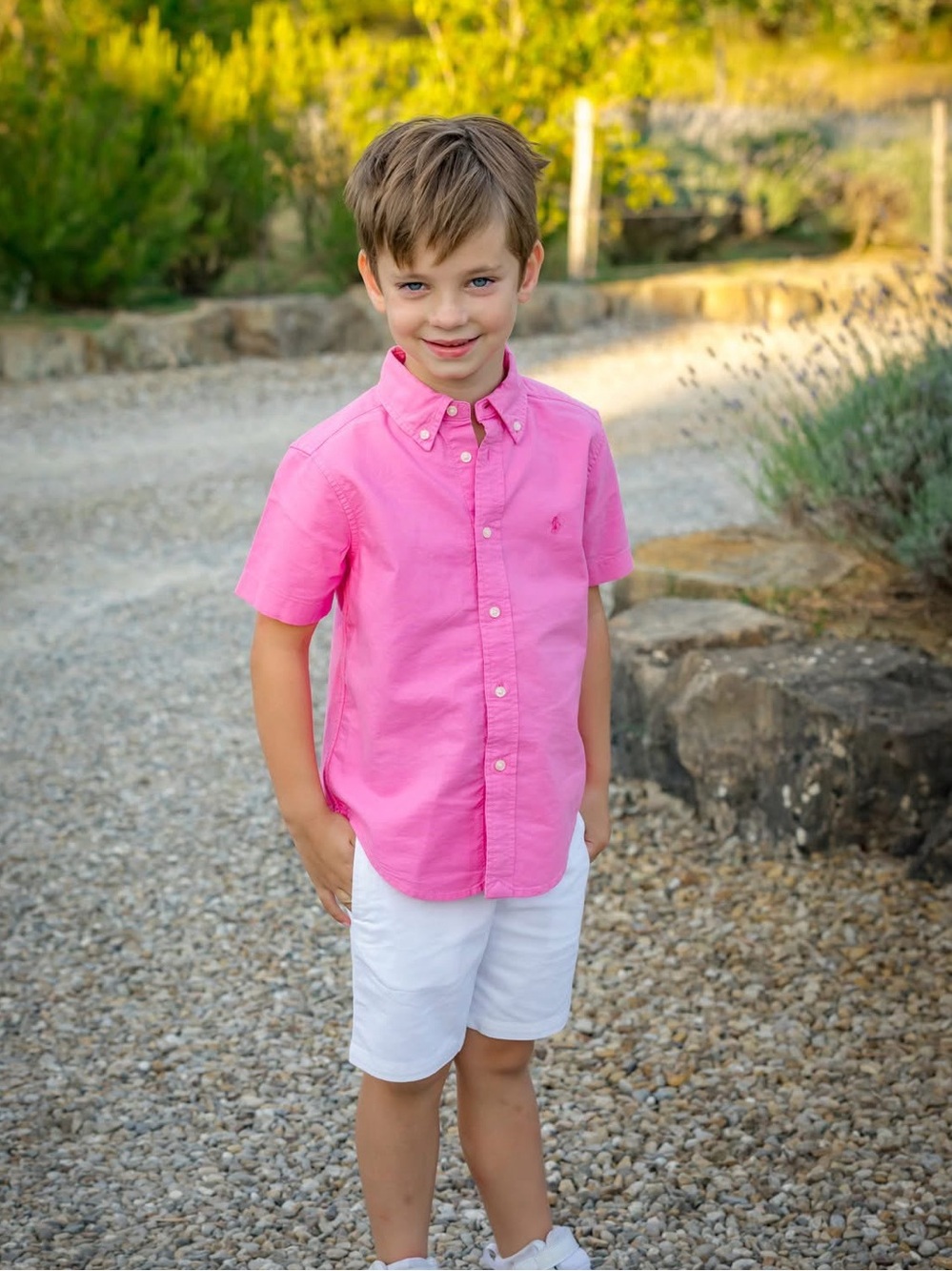 Polo by Ralph Lauren Hot Pink Short-Sleeve Button-Down Shirt - Kids